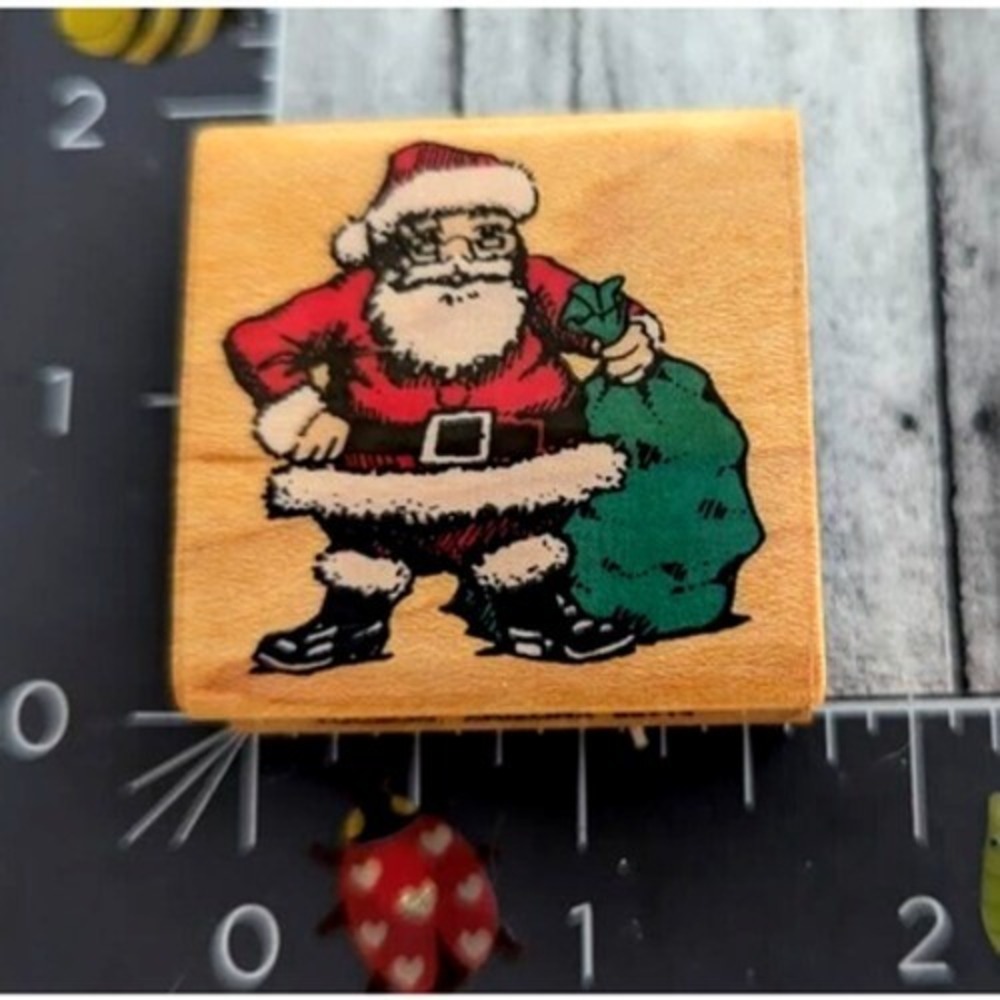 Comotion Santa Christmas Toys 484 Rubber Stamp Wood #D101